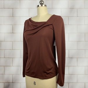 Ann Taylor Chocolate Lava Long-Sleeved Top M